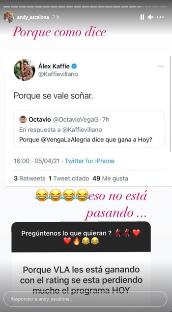 Polémico mensaje de Andrea Escalona
(Foto: