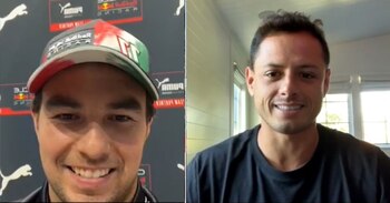 Checo Pérez bromeó con Chicharito
