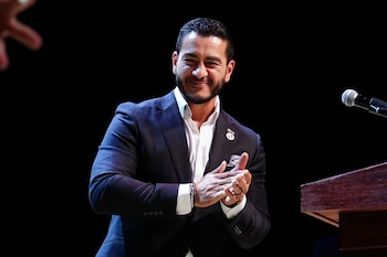 Abdul El-Sayed, ganador de la primaria senatorial demócrata en Michigan, en Detroit el 5 de agosto del 2026. (AP foto/Julia Demaree Nikhinson)