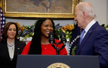 Cherelle Griner con el presidente