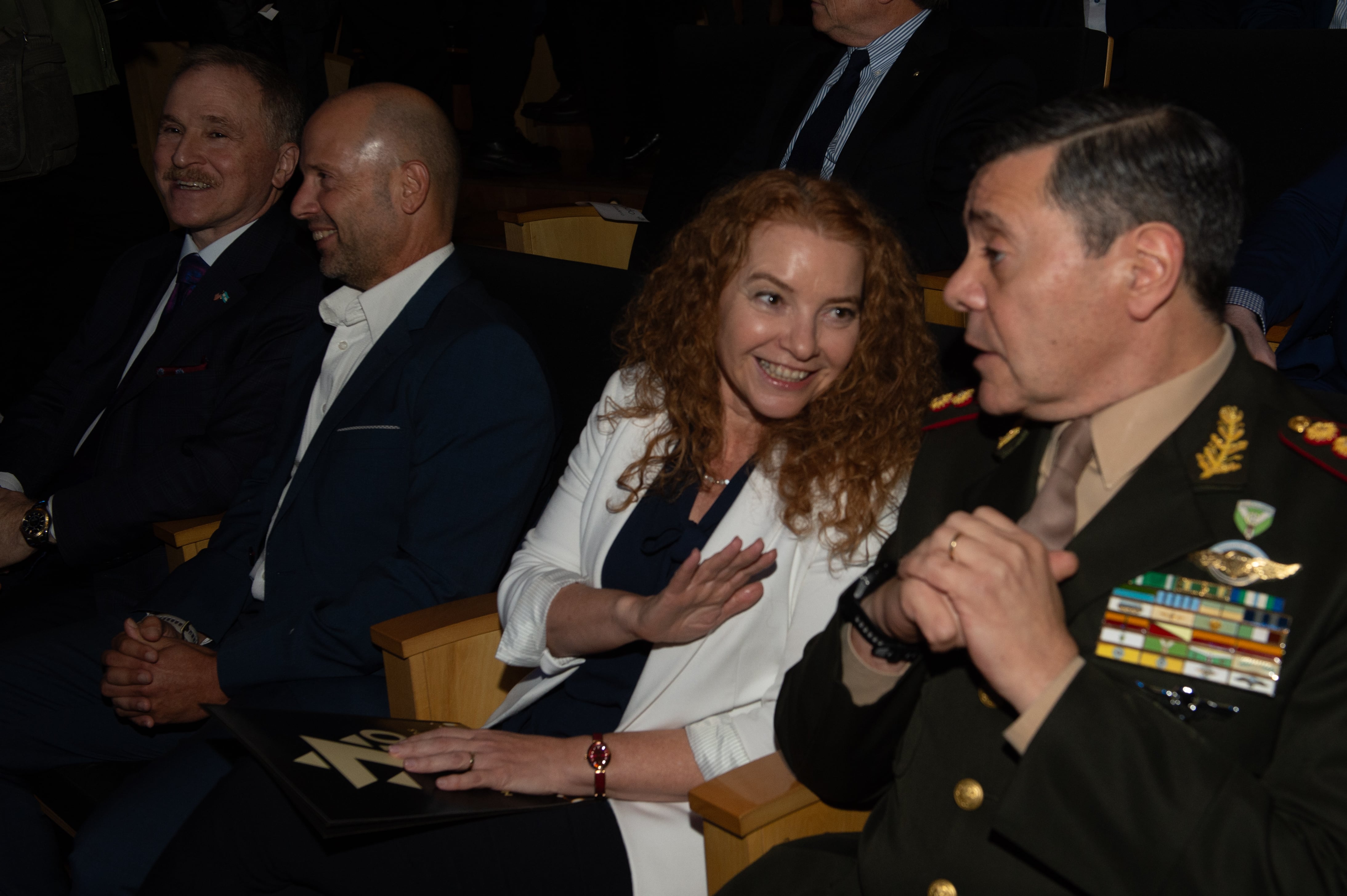 LA embajadora Ahuva Spieler Reshef junto al ministro de Defensa, Carlos Presti (Jaime Olivos)