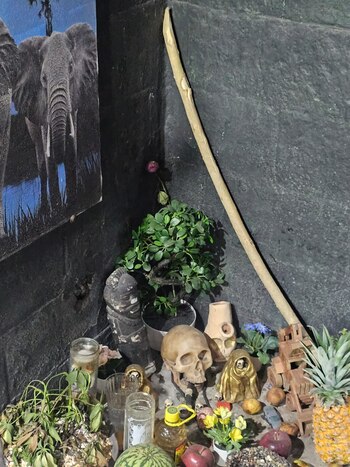 Altar santero en CDMX. (Crédito: