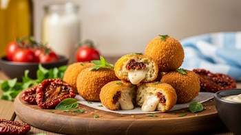 Receta de croquetas de papas con tomates secos, rápida y fácil