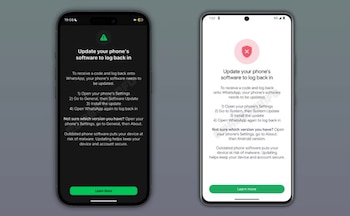 WhatsApp empezará a mostrar mensajes de incompatibilidad en teléfonos con versiones antiguas de iOS y Android.