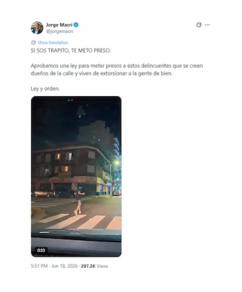 Captura Jorge Macri sobre la ley anti trapitos