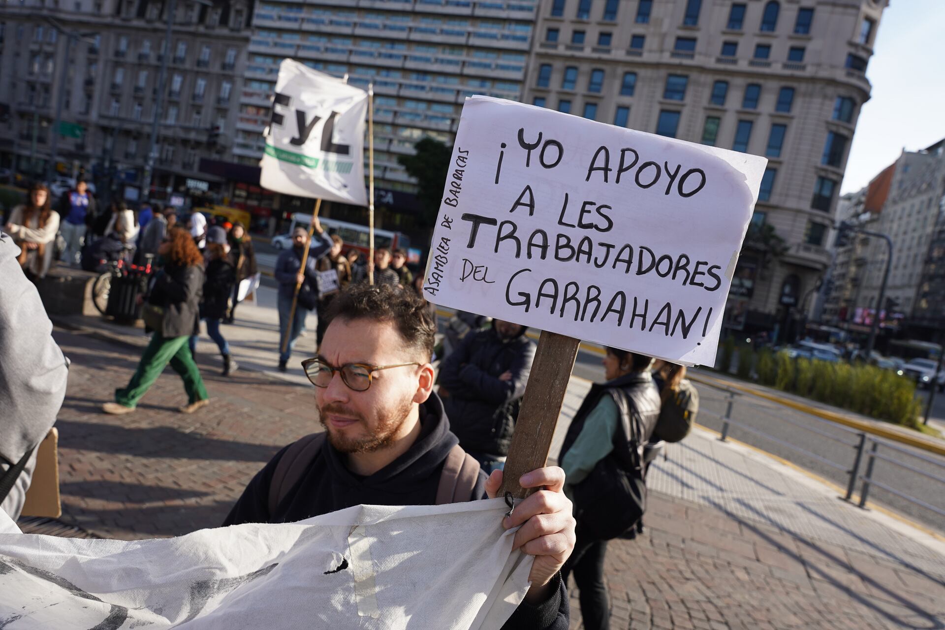 Durante el paro habrá concentración de trabajadores del Garrahan en la sede central de la obra social, Unión Personal, en la calle Tucumán 949