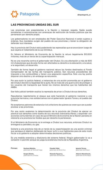La carta de los mandatarios