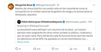 Margarita Rosa pide a los