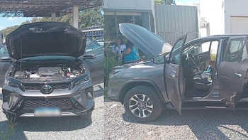 Una de las camionetas robadas