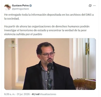 El presidente lideró el acto oficial que se llevó a cabo la tarde del jueves 30 de julio de 2026 en el Salón Bolívar de la Casa de Nariño - crédito @petrogustavo/X