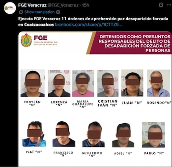 La Fiscalía de Veracruz ejecutó órdenes de aprehensión contra elementos y exelementos de la Policía Estatal vinculados al operativo Blindaje Coatzacoalcos. (X @FGE_Veracruz)