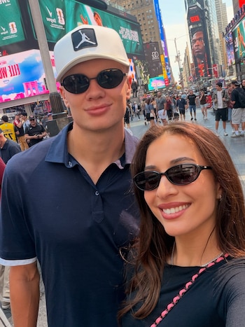 Erling Haaland e Isabel Haugseng em fotos nas redes sociais. (Instagram @isabella)