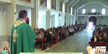 Sacerdote de Huancayo pide no votar “por los mismos sinvergüenzas de siempre” durante misa. (Foto: Parroquia San Pedro de Sapallanga)