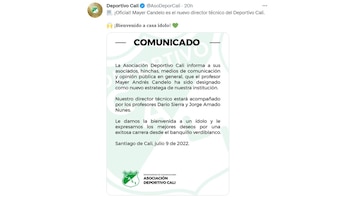 Comunicado de Deportivo Cali con