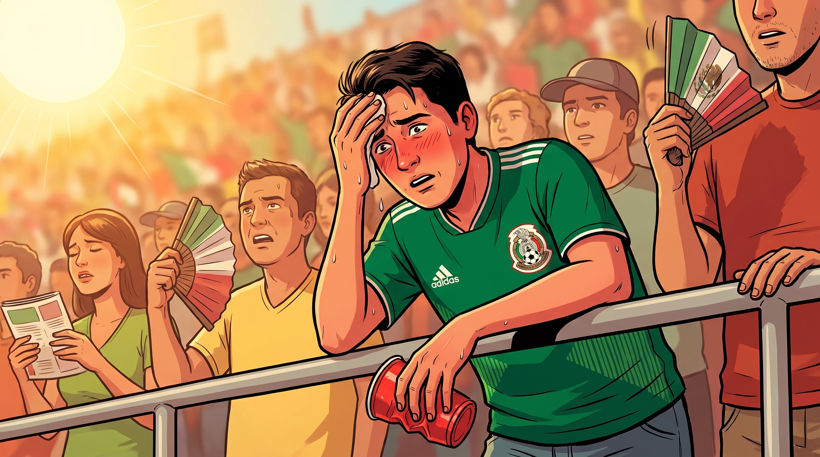 Alcohol, calor y multitudes en la Copa Mundial 2026 aumentan el riesgo de deshidratación y enfermedades. (Imagen Ilustrativa Infobae)