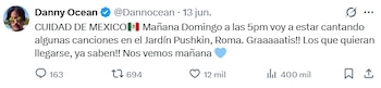 La presentación improvisada en la colonia Roma Norte desborda la capacidad del parque tras un anuncio hecho el sábado en redes sociales, cuando el artista venezolano promete interpretar “algunas canciones” sin costo