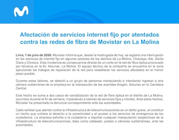 Logo de Movistar en color blanco sobre fondo azul. Título azul y texto informativo en negro debajo, con fecha del 1 de julio de 2026