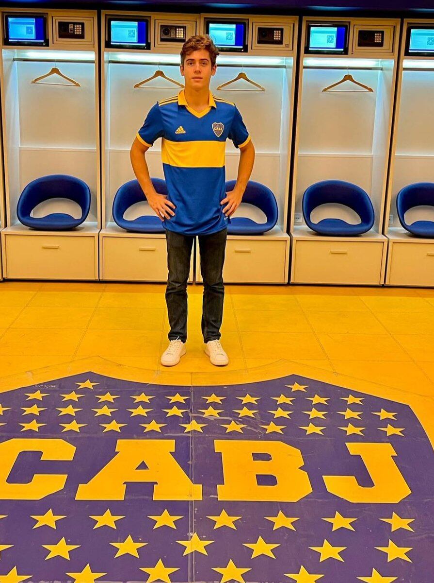 Franco en el vestuario (@BocaJuniors)