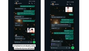 El usuario le hizo creer al delincuente que le iba a pasar el dinero. (X: @chazaarg)