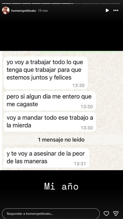 Homero Pettinato expuso los violentos chats de La Reini