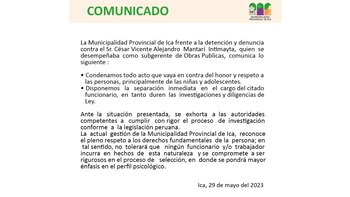 Comunicado de Ica