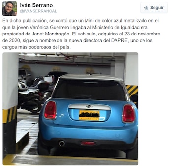 El MINI Cooper azul registrado