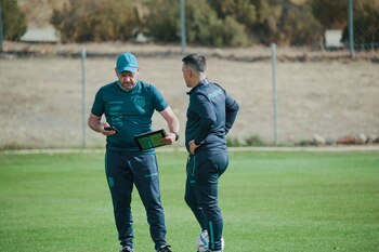 Manograsso en un entrenamiento con el Tri. Gentileza: Alejandro Manograsso.