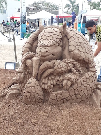 Escultura en arena de una de las ediciones anteriores de la Bienal Internacional de Escultura de Resistencia, Chaco