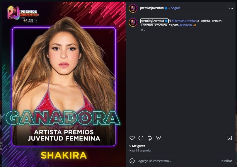 Shakira logró llevarse uno de los premios más importante del evento.