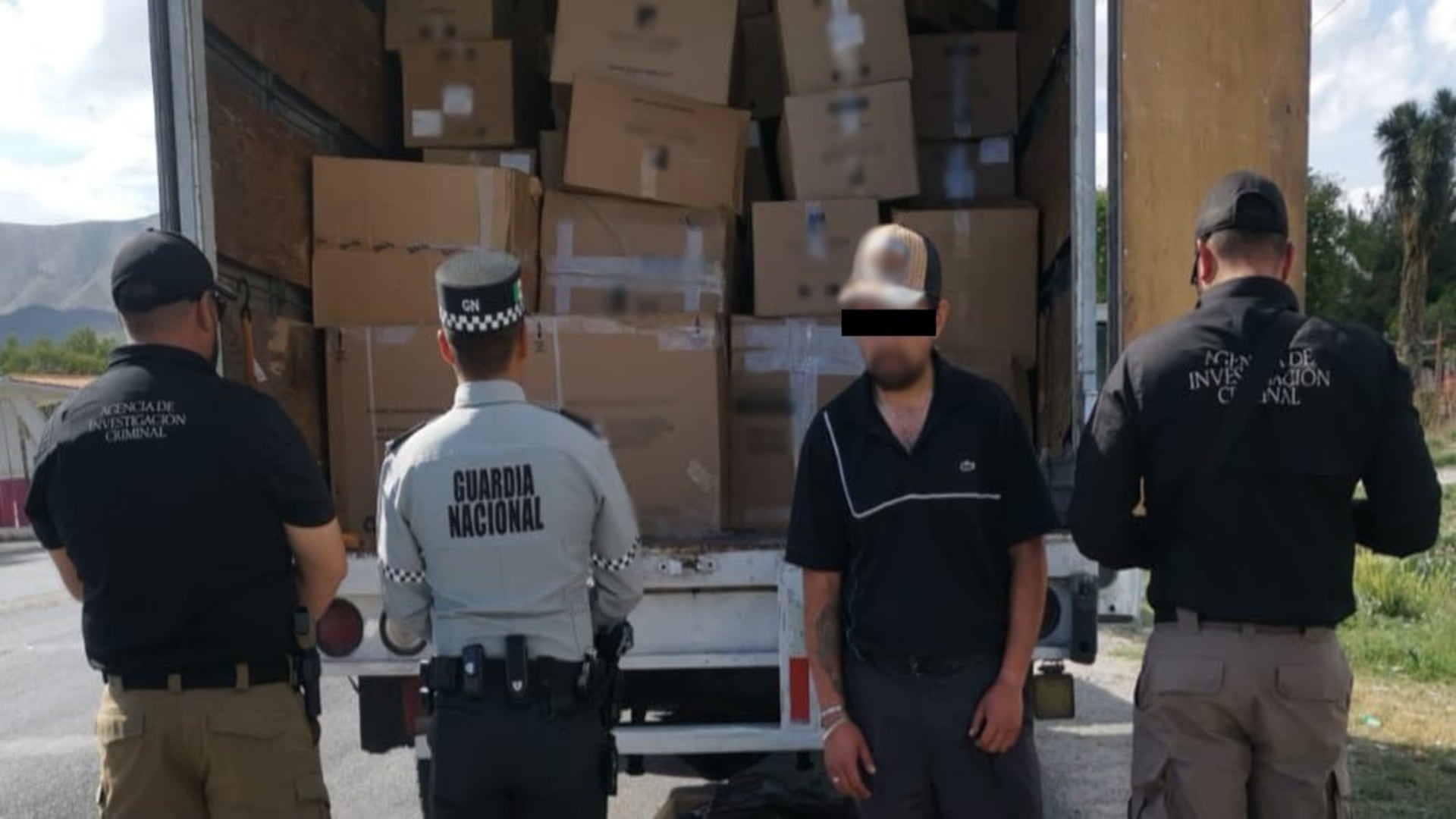 El sujeto detenido (Guardia Nacional)