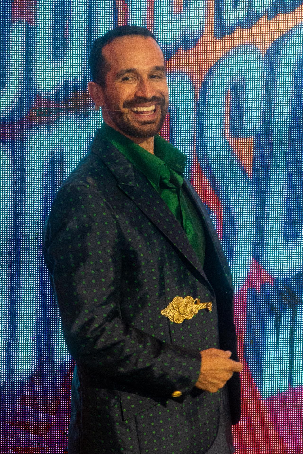 Luis Rodríguez (El Guana) en la rueda de prensa del Reality Show de La casa de los famosos. Créditos: Cross Flowers/ Infobae México