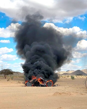 El incendio del auto del