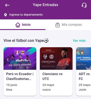 ¿Cómo comprar entradas en Yape?
