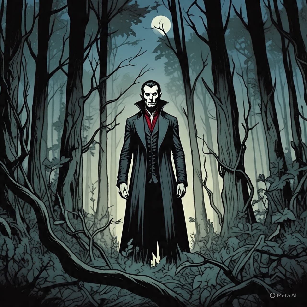 Aunque los vampiros no forman parte del folclor mexicano, las historias se han globalizado tanto que algunos lugares del país evocan a estos seres. Foto: (Meta IA)