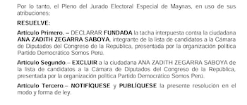 Fallo del JEE que deja