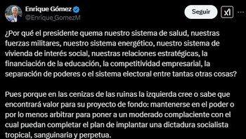 Para el excandidato presidencial y