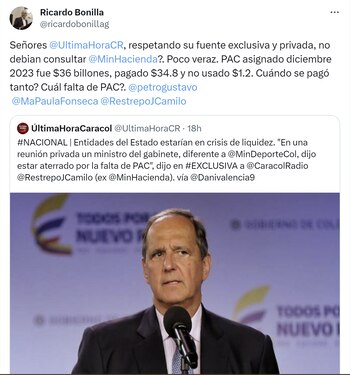 El ministro de Hacienda señaló