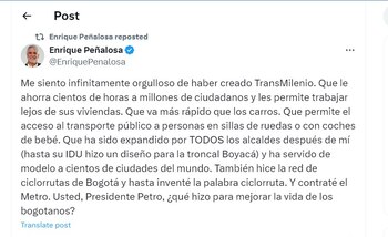 Enrique Peñalosa dijo que se