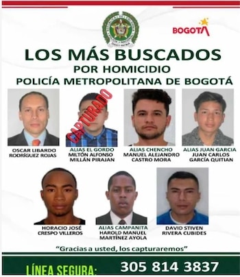 Las autoridades aprehendieron a sospechosos vinculados con casos de sicariato e intolerancia en las localidades de Kennedy y Fontibón - crédito Mebog