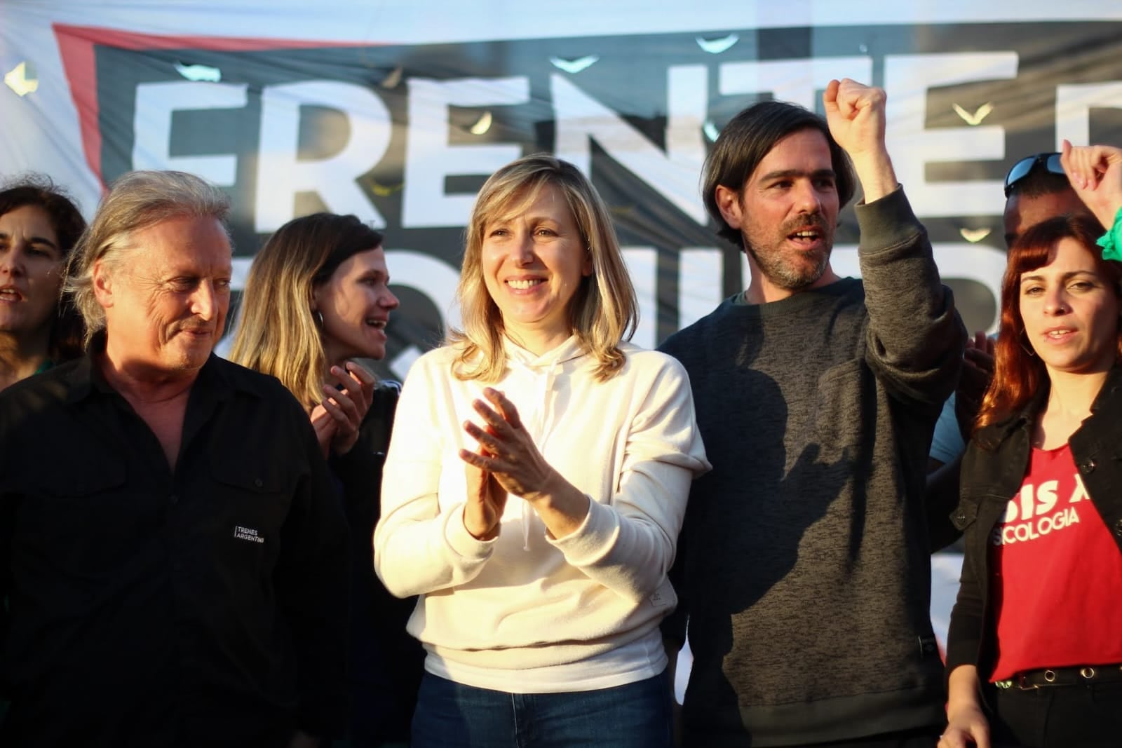Myriam Bregman y Nicolás Del Caño, dos de las cabezas visibles de la marcha de la bronca