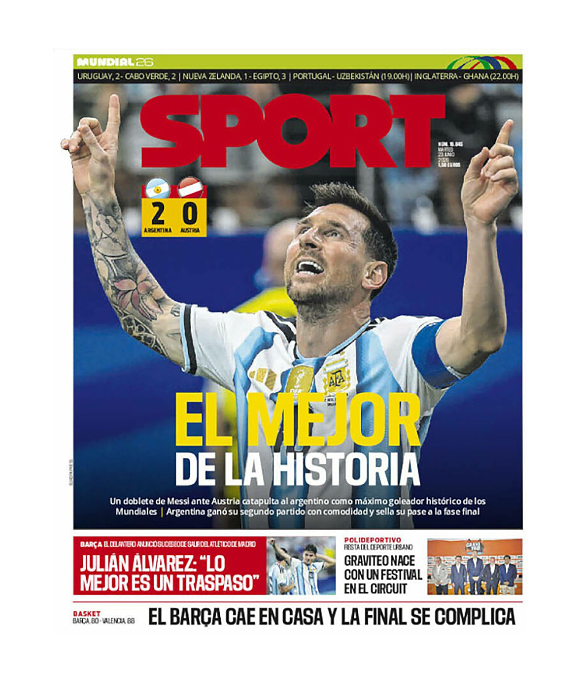 La portada de Sport (España)