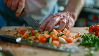 Para la presentación del gazpacho,