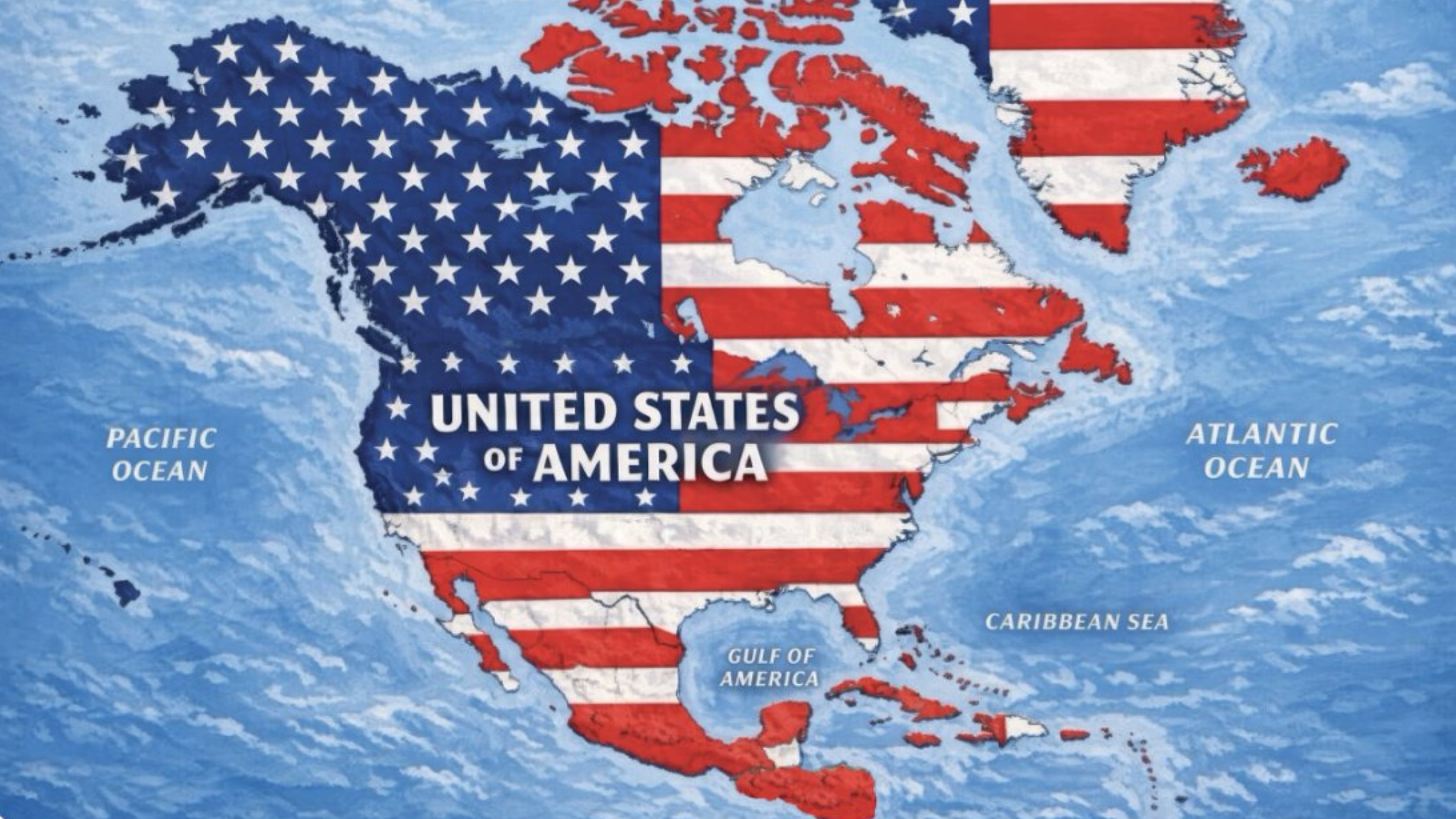 La publicación aparece la noche del domingo en Truth Social sin texto ni explicación e incluye también a Groenlandia y varias islas del Caribe, con la leyenda “United States of America” sobre el continente