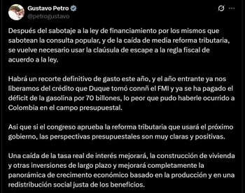 Afirmaciones de Gustavo Petro en