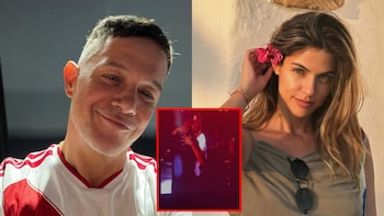 Alejandro Sanz abraza a Stephanie