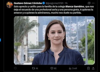 Colegas resaltaron la labor de Gambino en el periodismo - crédito X