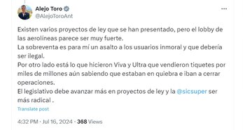 Alejo Toro dijo que el