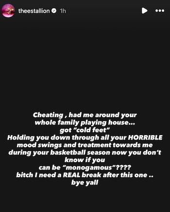 Megan Thee Stallion afirmó que sufrió infidelidades en su reciente relación. (Instagram)
