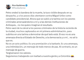 Fico Gutiérrez cuestionó la presencia