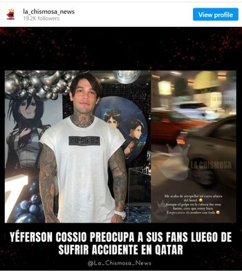 Yeferson Cossio sufrió accidente en